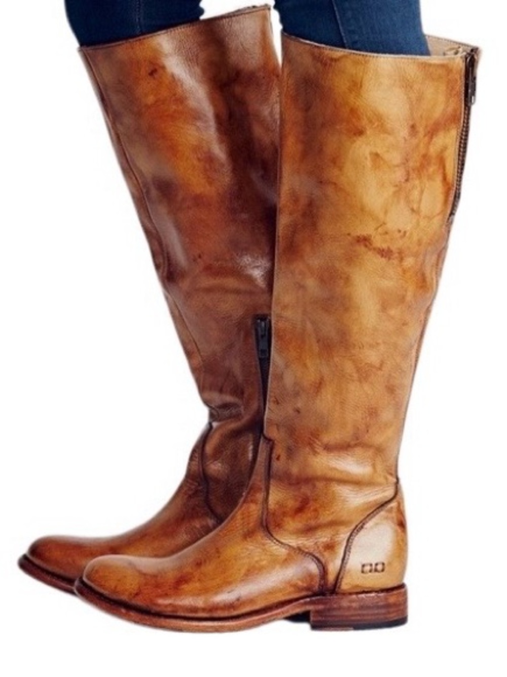 BED STU Tess Distressed Tan Leather Tall Riding Boots BEDSTU Size 7.5